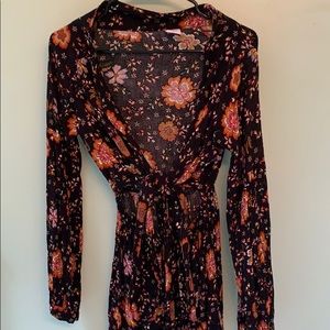 Floral tie romper